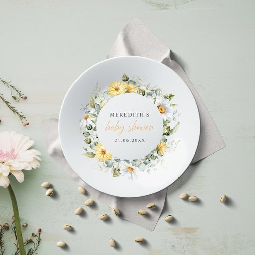 Soft Watercolor Daisy Wildflowers Baby Shower Paper Plates
