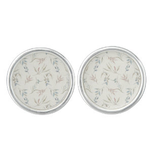 Soft Watercolor Eucalyptus Cufflinks