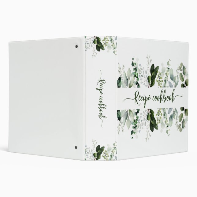 Soft Watercolor Eucalyptus Illustrations  3 Ring Binder (Background)