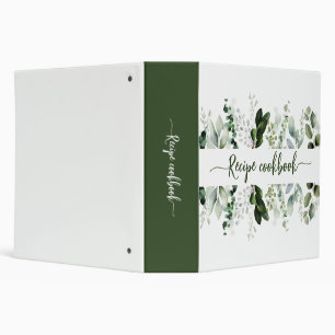 Soft Watercolor Eucalyptus Illustrations  3 Ring Binder