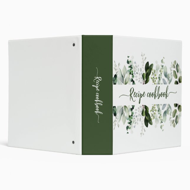 Soft Watercolor Eucalyptus Illustrations  3 Ring Binder (Background)