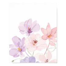 Soft Watercolor Floral Art – Pastel Pink and Laven
