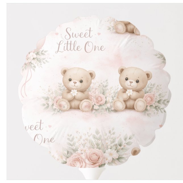 Soft Watercolor Floral Balloon blus bear (Creator Uploaded)