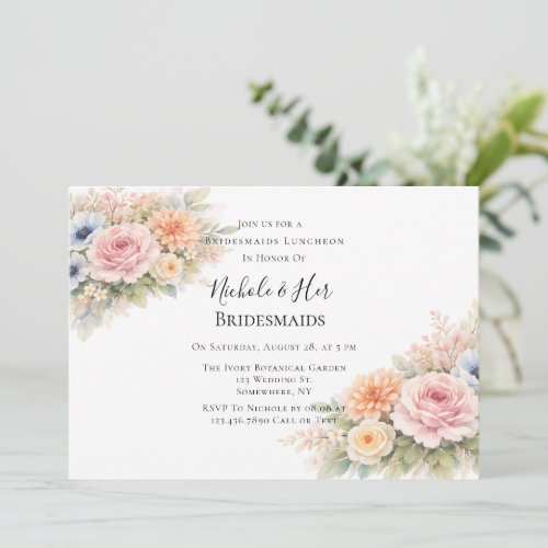 Soft Watercolor Floral Bridesmaids Luncheon