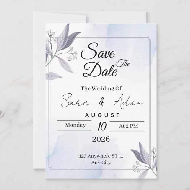 Soft Watercolor Floral Card (Front)