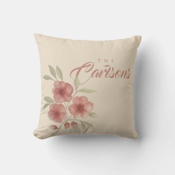 Soft Watercolor Floral Design Throw Pillow by ComicDaisy at Zazzle
