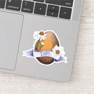 Soft Watercolor Floral Easter Egg Vinyl Sticker