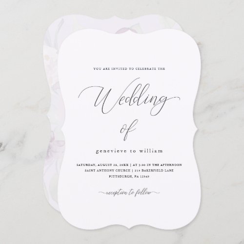 Soft Watercolor Floral Overlay Photo Wedding Invitation