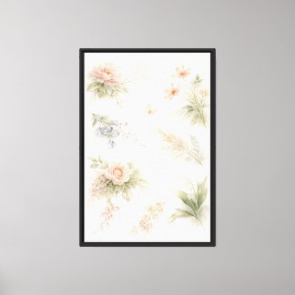 Soft Watercolor Floral Set Canvas Print