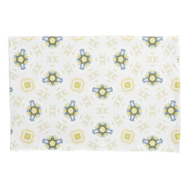 Soft Watercolor Floral Tile Pattern Pillow Case (Front)
