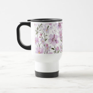 Soft Watercolor Floral  Travel Mug