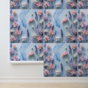 Soft Watercolor Floral Wall Mural Peel and Stick Wallpaper