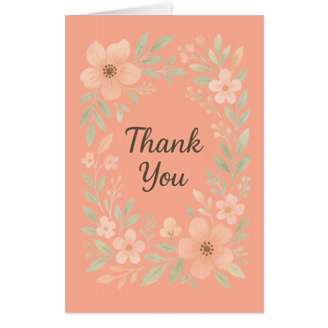 Soft Watercolor Flower Design" Card (Front)