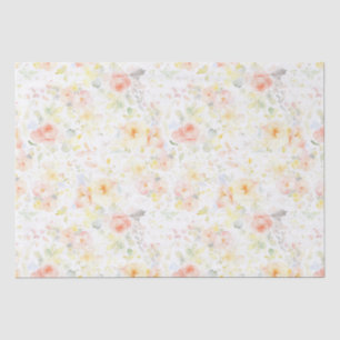 Soft Watercolor Flowers Elegant Romantic Tissue Paper