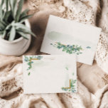 Soft Watercolor Gold Greenery Stationery Note Card at Zazzle