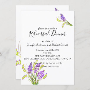 Soft Watercolor Lavender and Green Florals Invitation