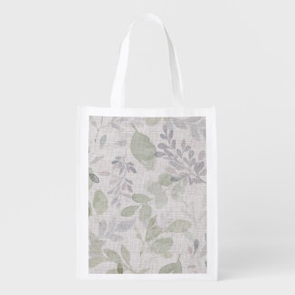 SOFT WATERCOLOR LEAF GROCERY BAG