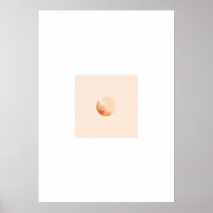 Soft Watercolor Moon Phase Poster - Warm Terracott