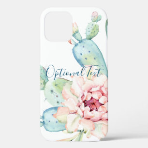 Soft Watercolor Pastel Blooming Cactus iPhone 12 Case
