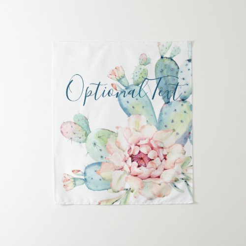Soft Watercolor Pastel Blooming Cactus  Tapestry
