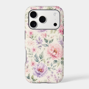 Soft Watercolor Peony Floral iPhone 17 Pro Case