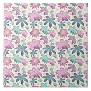Soft Watercolor Pink Floral Pattern    Wallpaper Ceramic Tile