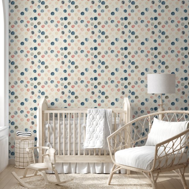 Soft Watercolor Polka Dots Wallpaper (Kids)