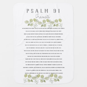 Soft Watercolor Psalm 91 Over Your Child Custom Baby Blanket