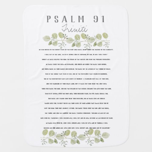 Soft Watercolor Psalm 91 Over Your Child Custom Baby Blanket