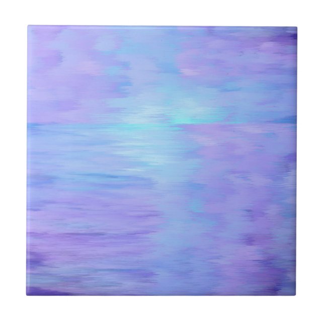 Soft Watercolor purple and turquoise Tile (Front)