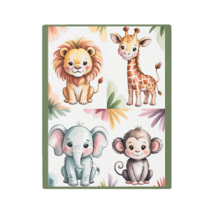 Soft Watercolor Safari Metal Wall Art