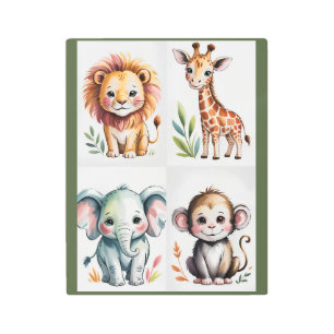 Soft Watercolor Safari Metal Wall Art