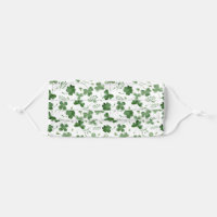 Soft Watercolor Shamrock Pattern Adult Cloth Face Mask