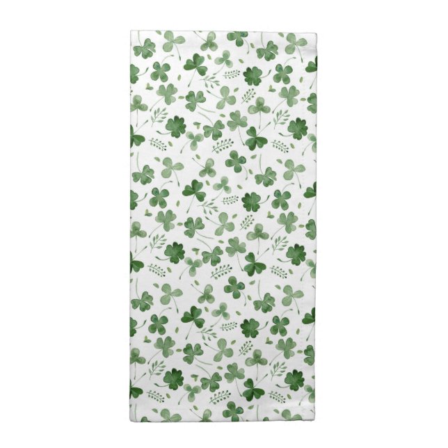Soft Watercolor Shamrock Pattern Cloth Napkin (Half Fold)