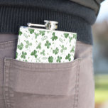 Soft Watercolor Shamrock Pattern Flask