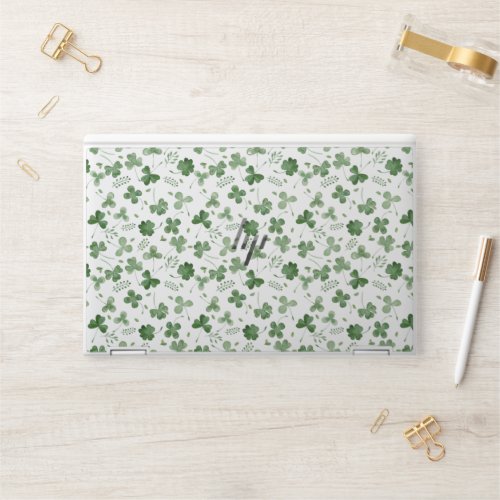 Soft Watercolor Shamrock Pattern HP Laptop Skin