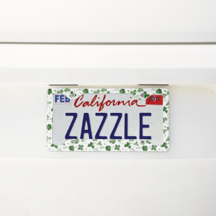Soft Watercolor Shamrock Pattern License Plate Frame