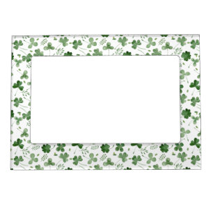 Soft Watercolor Shamrock Pattern Magnetic Frame