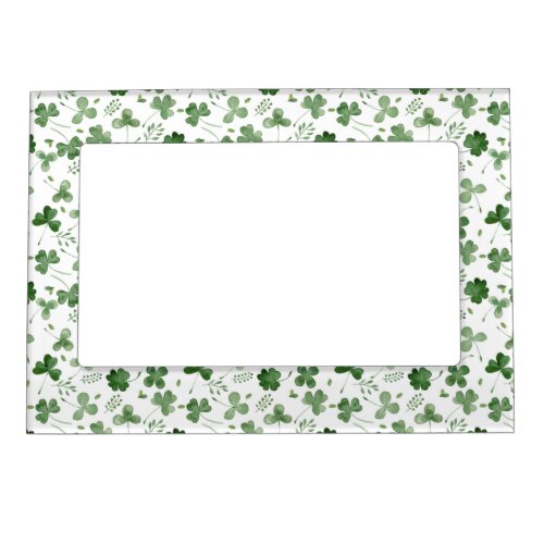 Soft Watercolor Shamrock Pattern Magnetic Frame