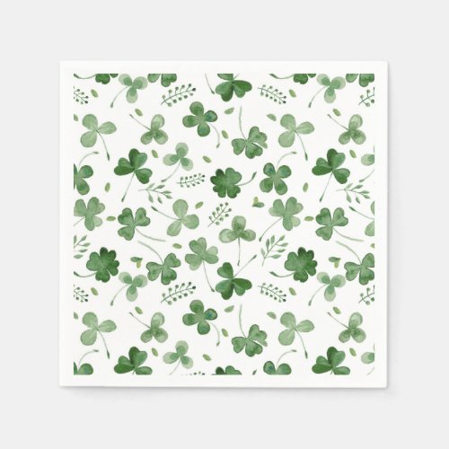 Soft Watercolor Shamrock Pattern Napkins