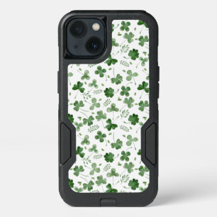 Soft Watercolor Shamrock Pattern iPhone 13 Case
