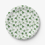 Soft Watercolor Shamrock Pattern Paper Plates