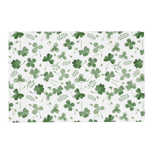 Soft Watercolor Shamrock Pattern Placemat