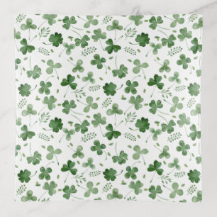 Soft Watercolor Shamrock Pattern Trinket Tray