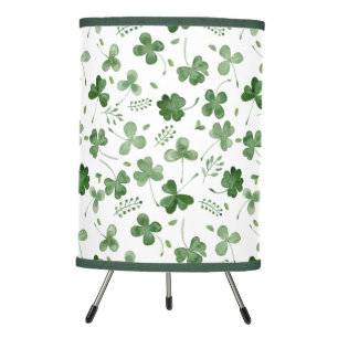 Soft Watercolor Shamrock Pattern Tripod Lamp