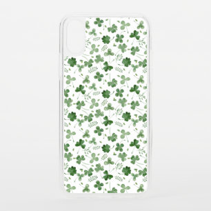 Soft Watercolor Shamrock Pattern iPhone XS Case