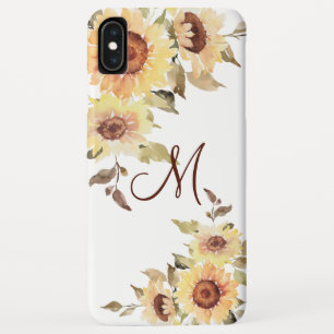 Soft Watercolor Sunflowers and Greenery iPhone XS Max Case