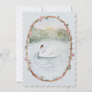Soft Watercolor Swan Thank You Card