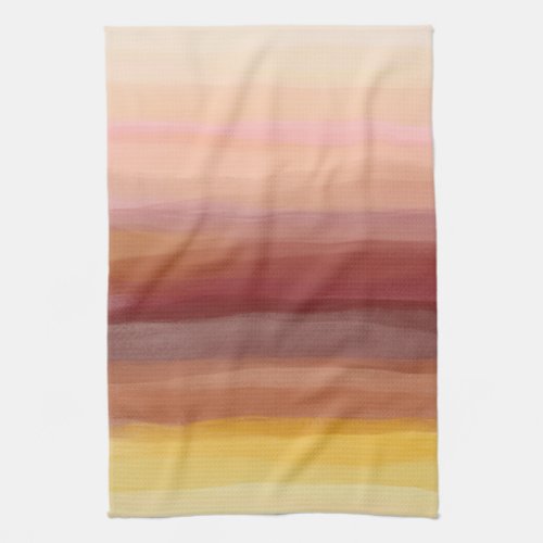 Soft Watercolor Wash Brick Red Yellow Abstract Kitchen Towel