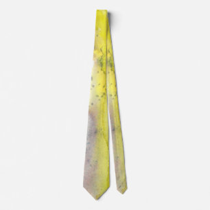 Soft Watercolor Wash Tie in Lemon & Mist
